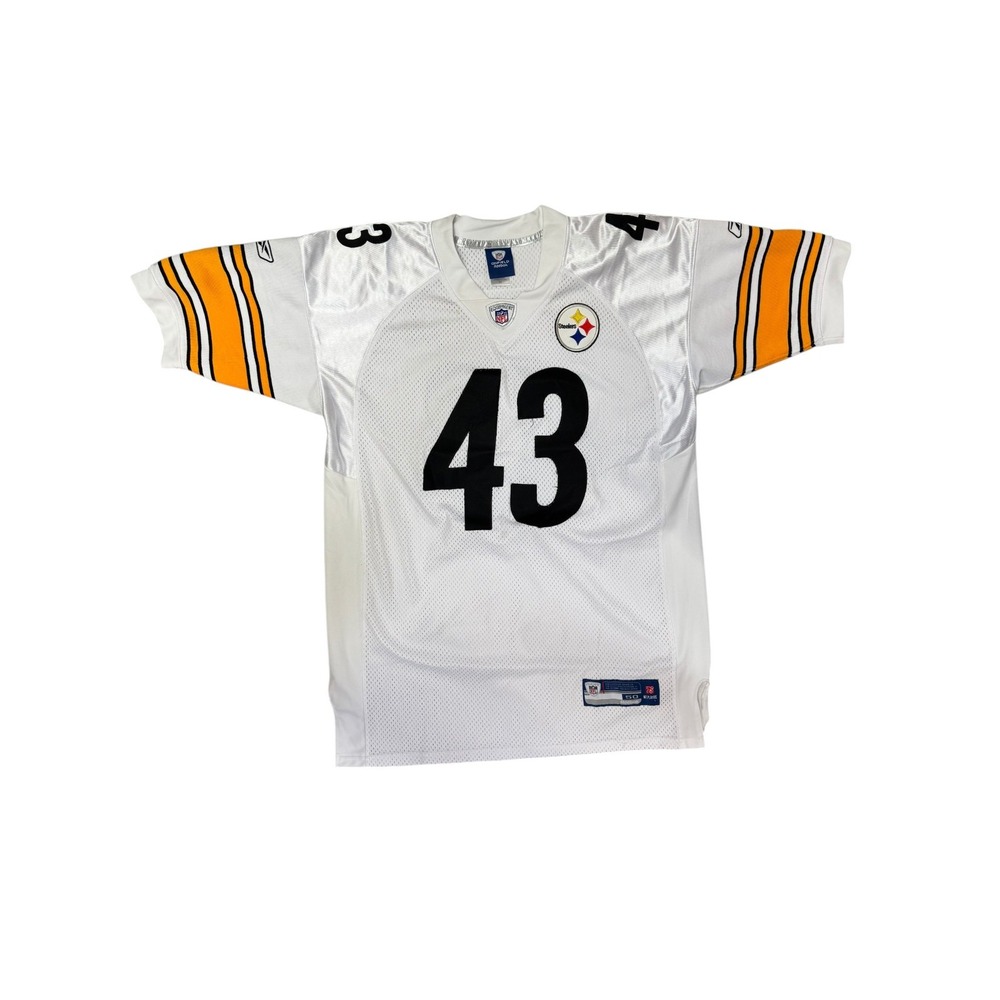 Reebok Troy Polamalu #43 Pittsburgh Steelers White NFL Football Jersey Men's 50